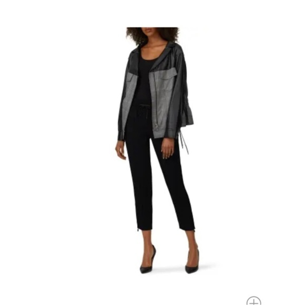 Adeam size medium Glen check and leather jacket blazer. No callouts